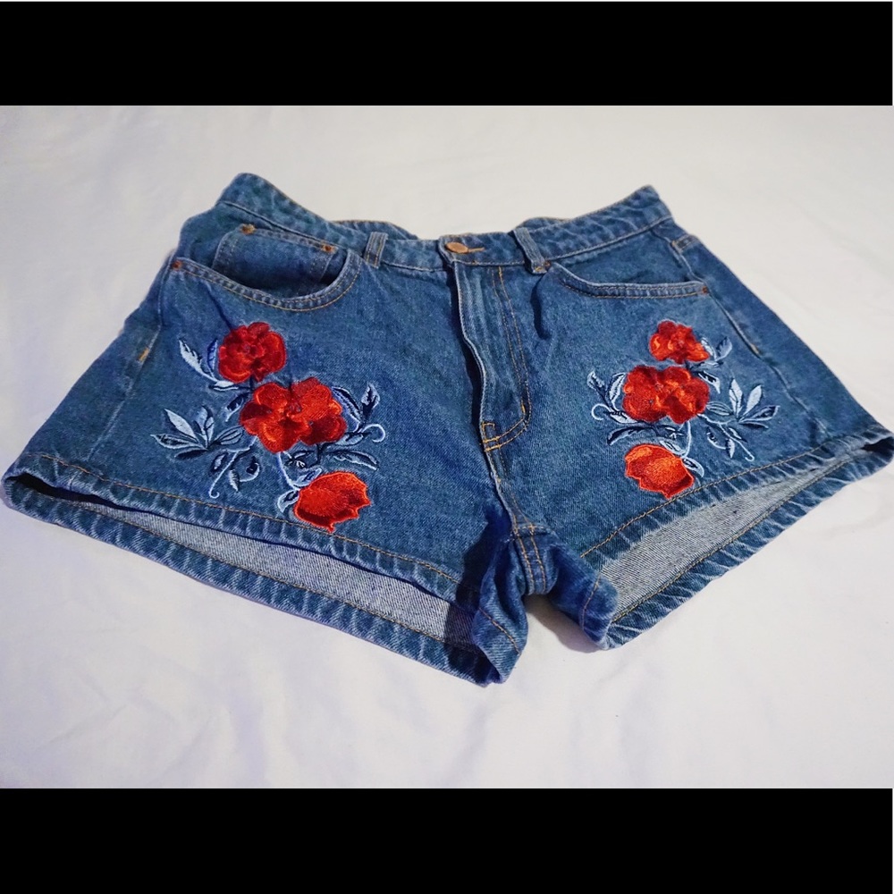 H&m rose embroidered shorts (Coachella collection)